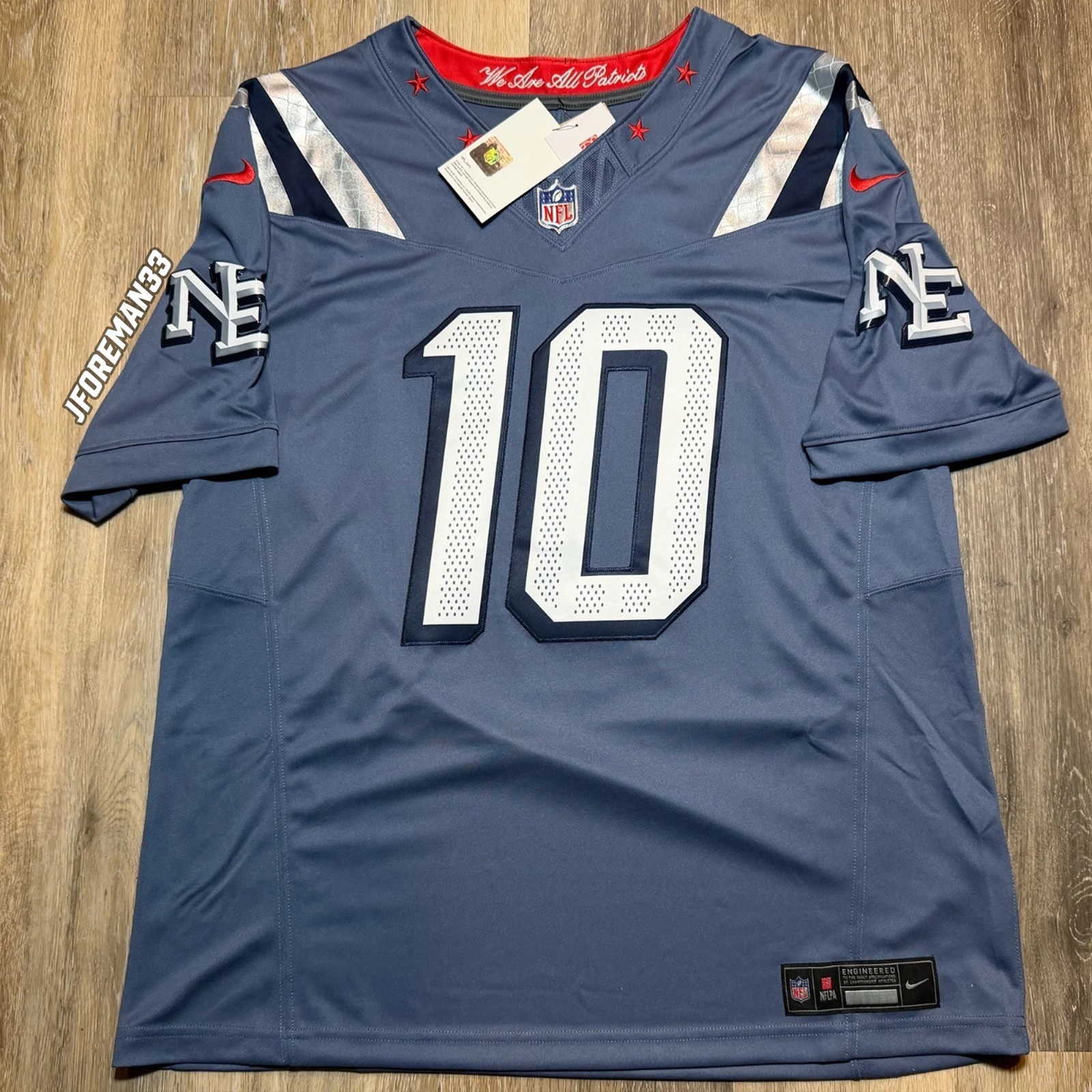 Nike Authentic Drake Maye Rivalries Jersey New England Patriots Stitched Limited