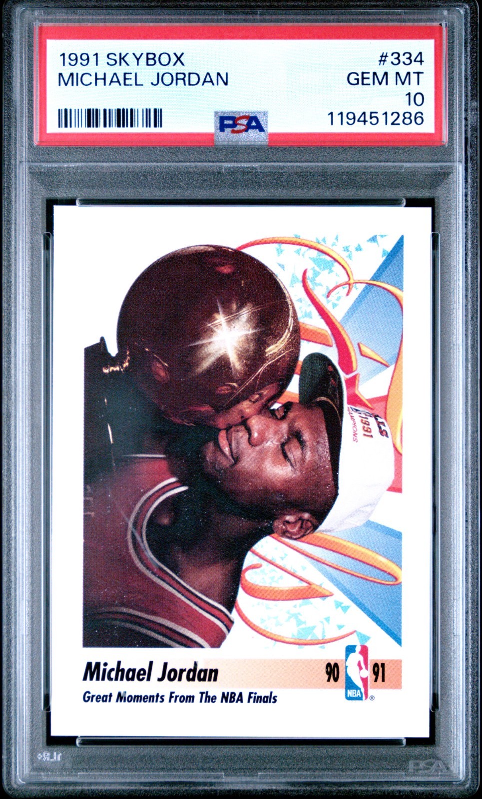 1991 SKYBOX #334 MICHAEL JORDAN PSA 10 1991 SKYBOX #334 MICHAEL JORDAN PSA 10