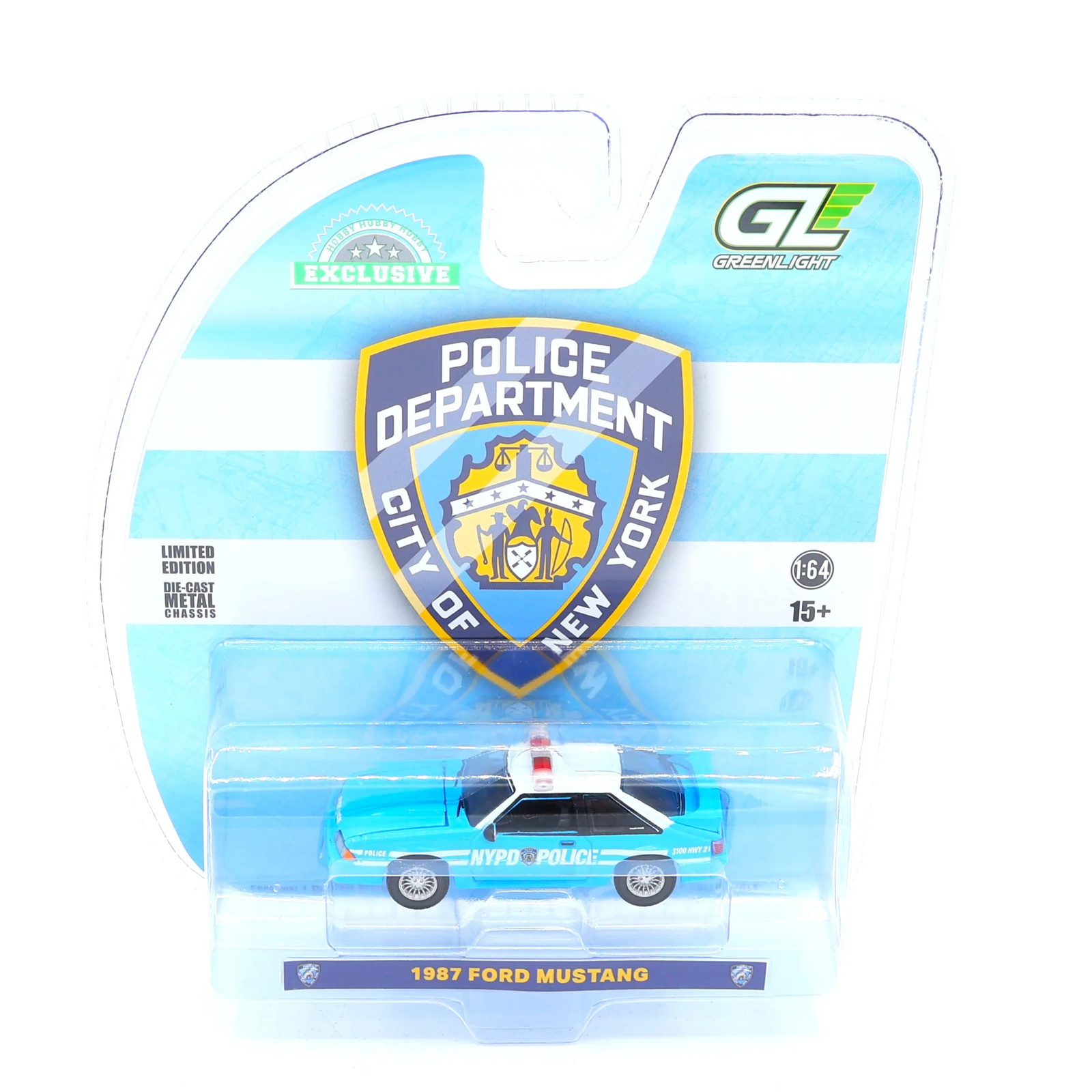 Greenlight 1987 Ford Mustang NYPD 1:64 Diecast Hobby Exclusive