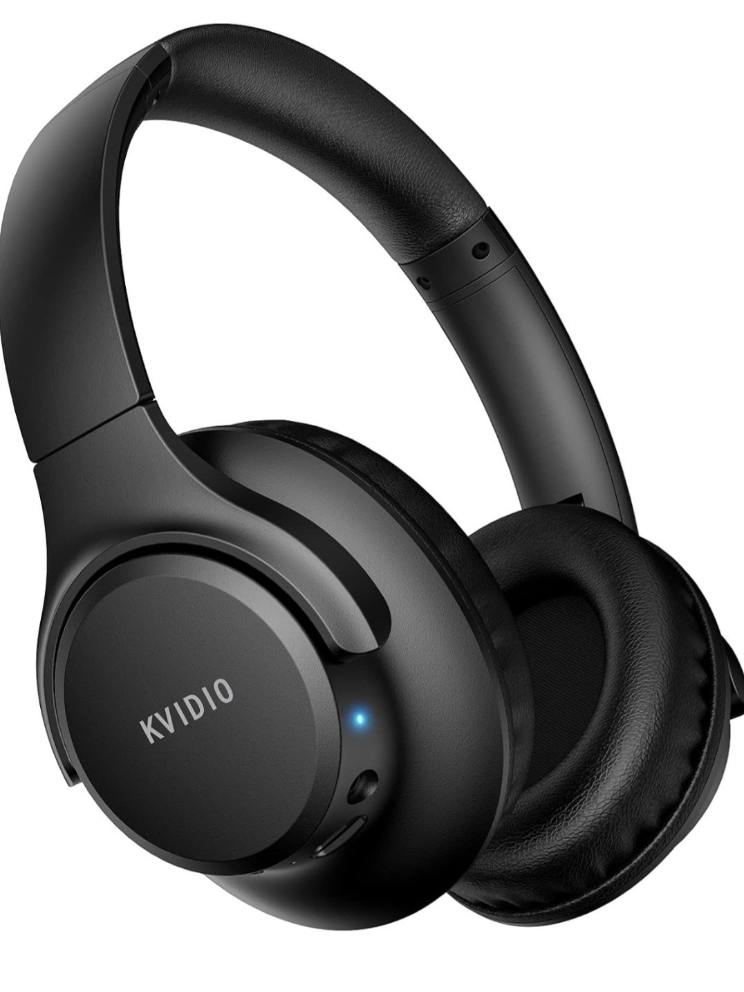 KVIDIO Bluetooth Headphones Over Ear, 65 Hours Playtime Wireless Black