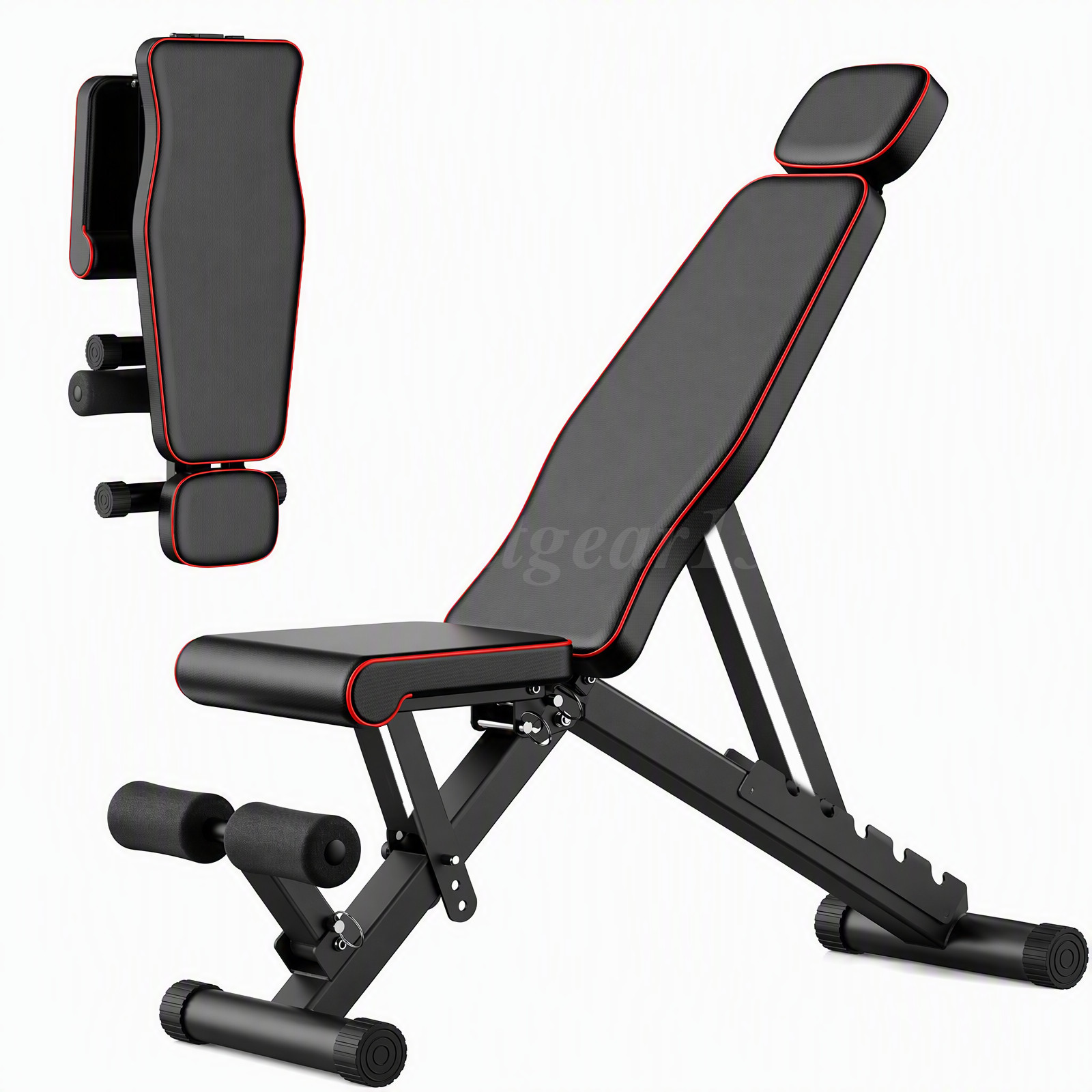 Foldable Adjustable Weight Bench, 770LBS Heavy Steel Frame Full Muscle Workout