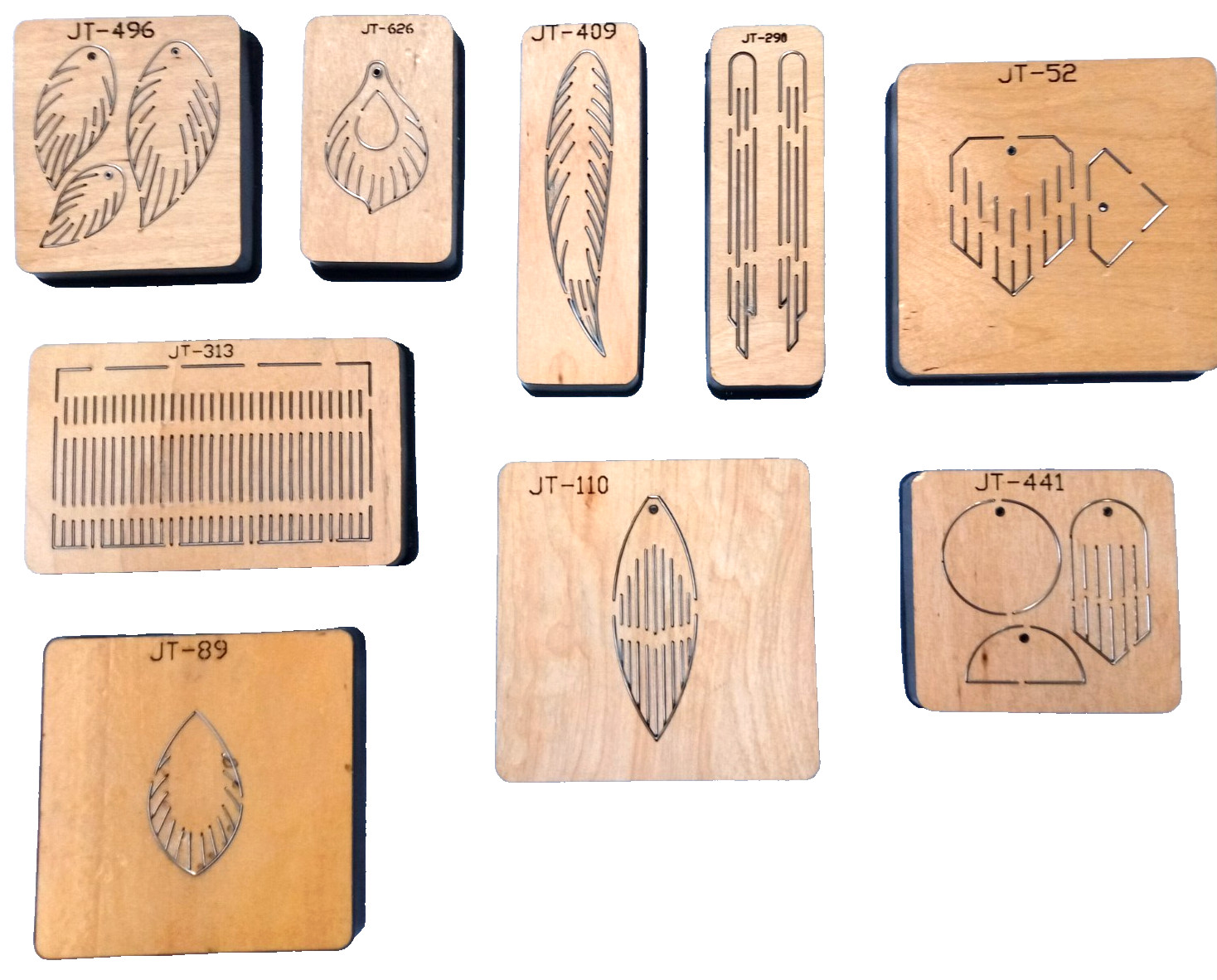 Lot of 9 Fringe Earring & Tassel Making Dies For Leather. Comp with Sizzix. Lot of 9 Fringe Earring & Tassel Making Dies For Leather. Comp with Sizzix.