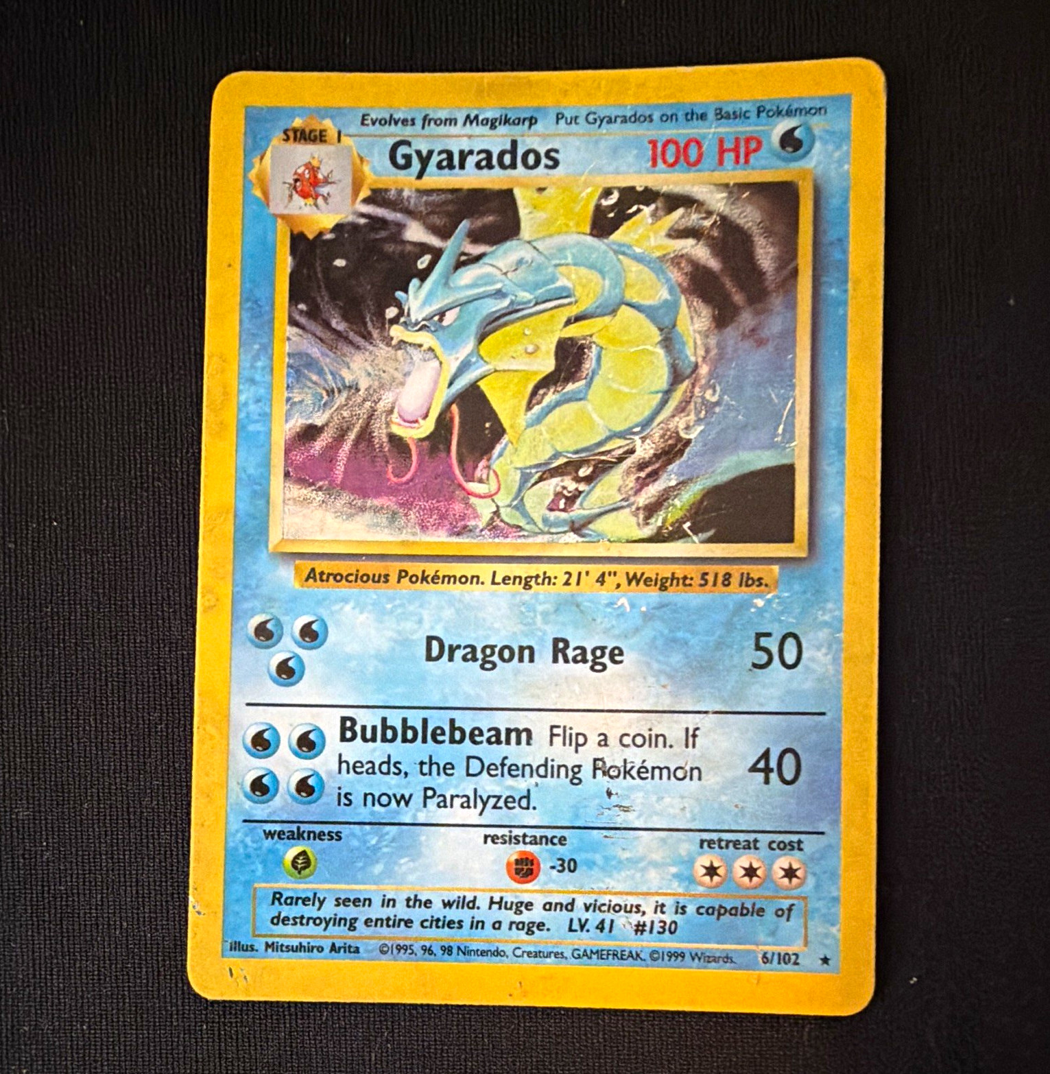 [HP] Gyarados Holo Rare 6/102 Base Set 1999 Unlimited Pokemon TCG EN