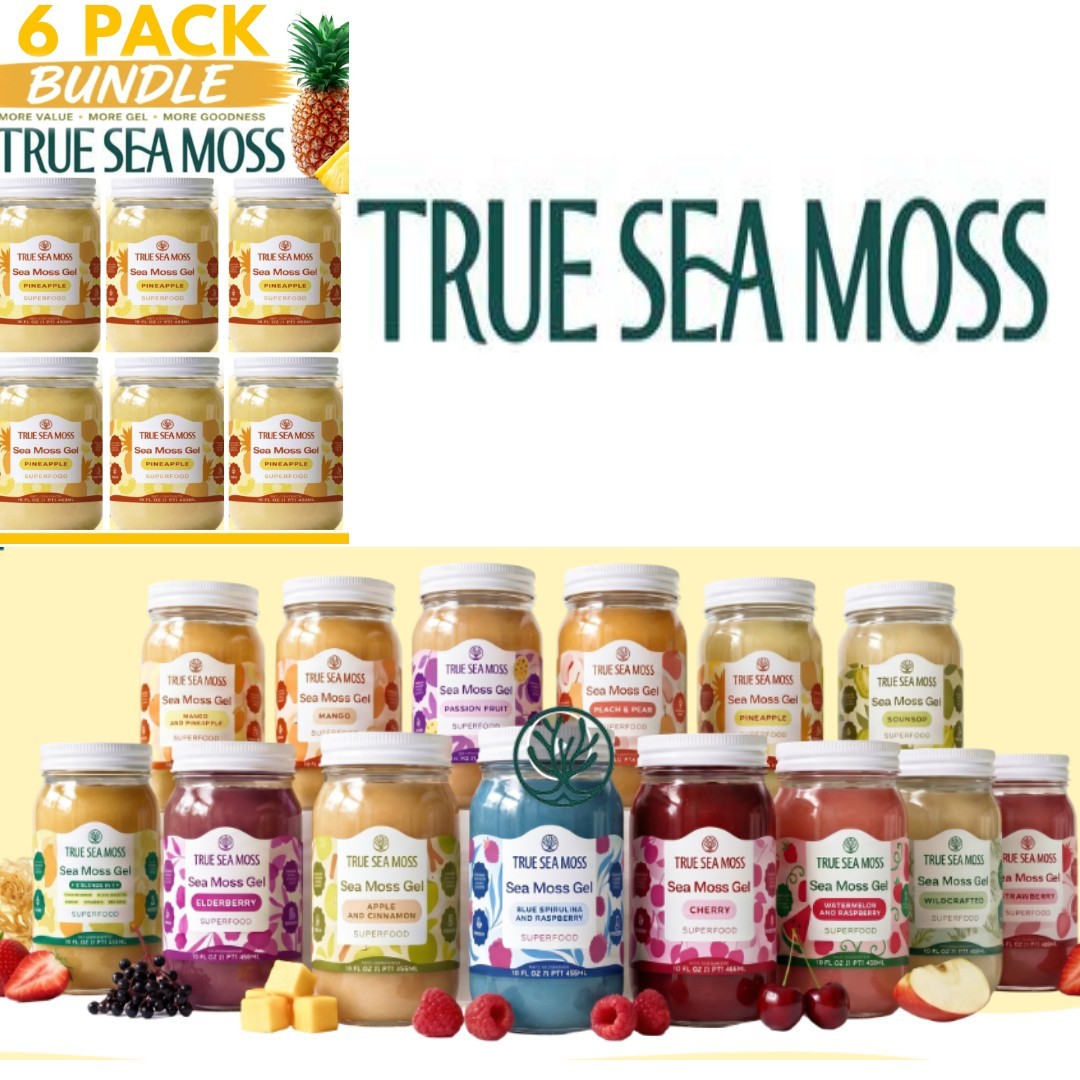 6 xTrue Sea Moss Gel Superfood Pineapple 16 fl oz