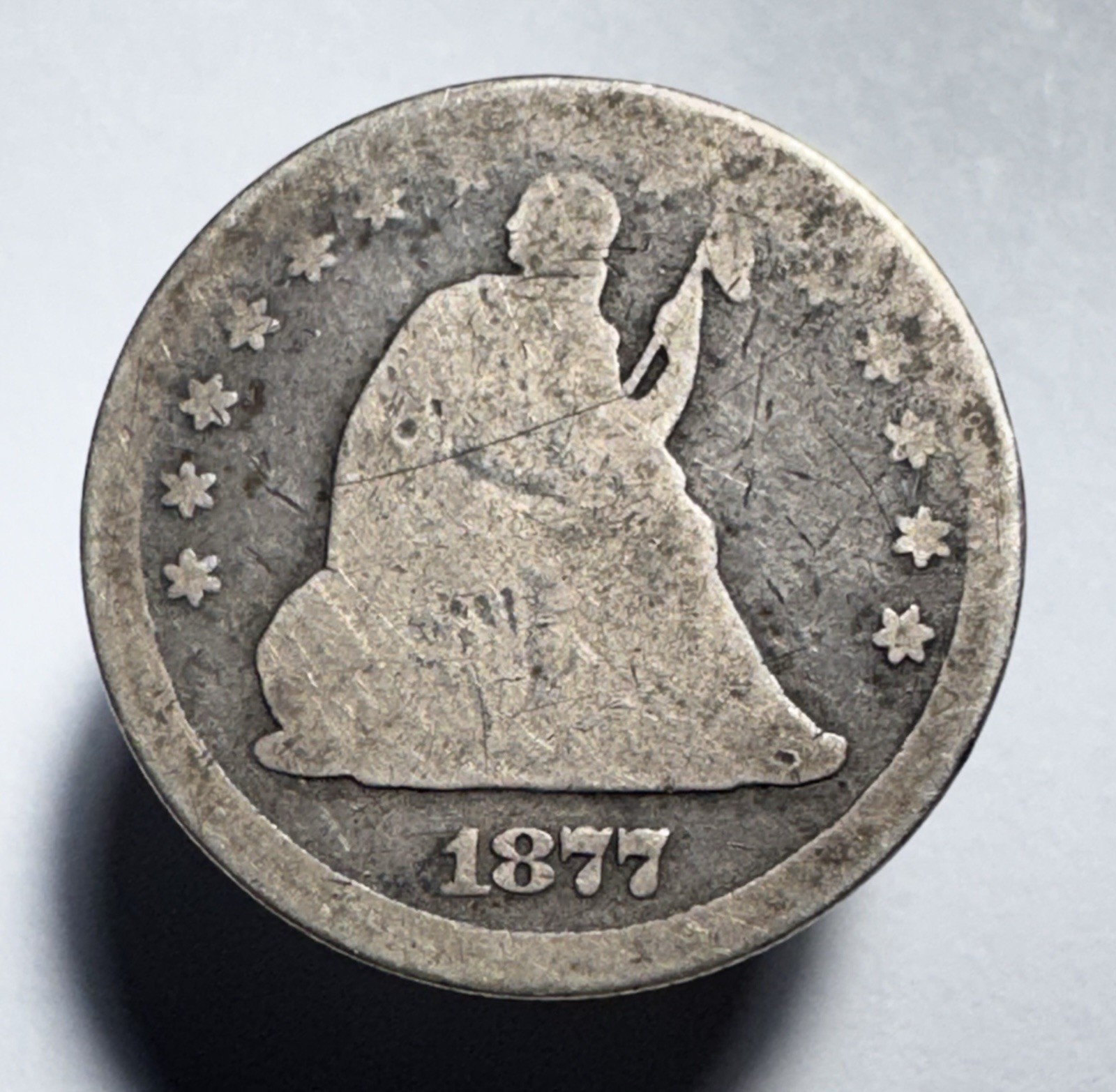 1877 P Seated Liberty Quarter -1836