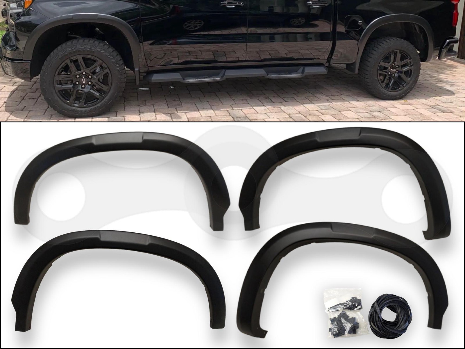 Genuine GM OEM 2019-2024 Silverado 1500 Fender Mud Flares Lip 4pcs/Set Black Genuine GM OEM 2019-2024 Silverado 1500 Fender Mud Flares Lip 4pcs/Set Black