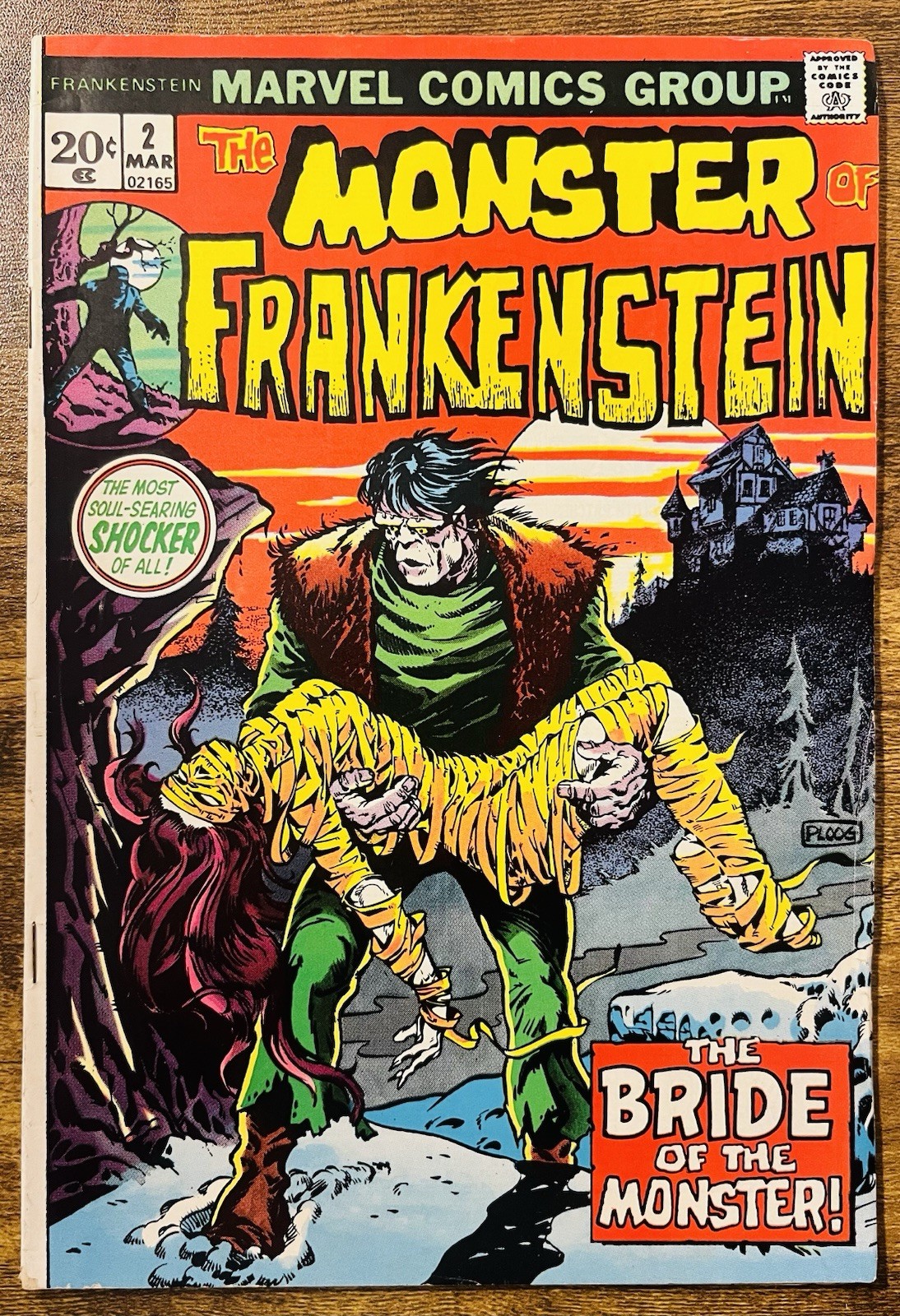 FRANKENSTEIN MONSTER 2 MIKE PLOOG COVER 1ST APP FRANKENSTEIN’S BRIDE MARVEL 1973