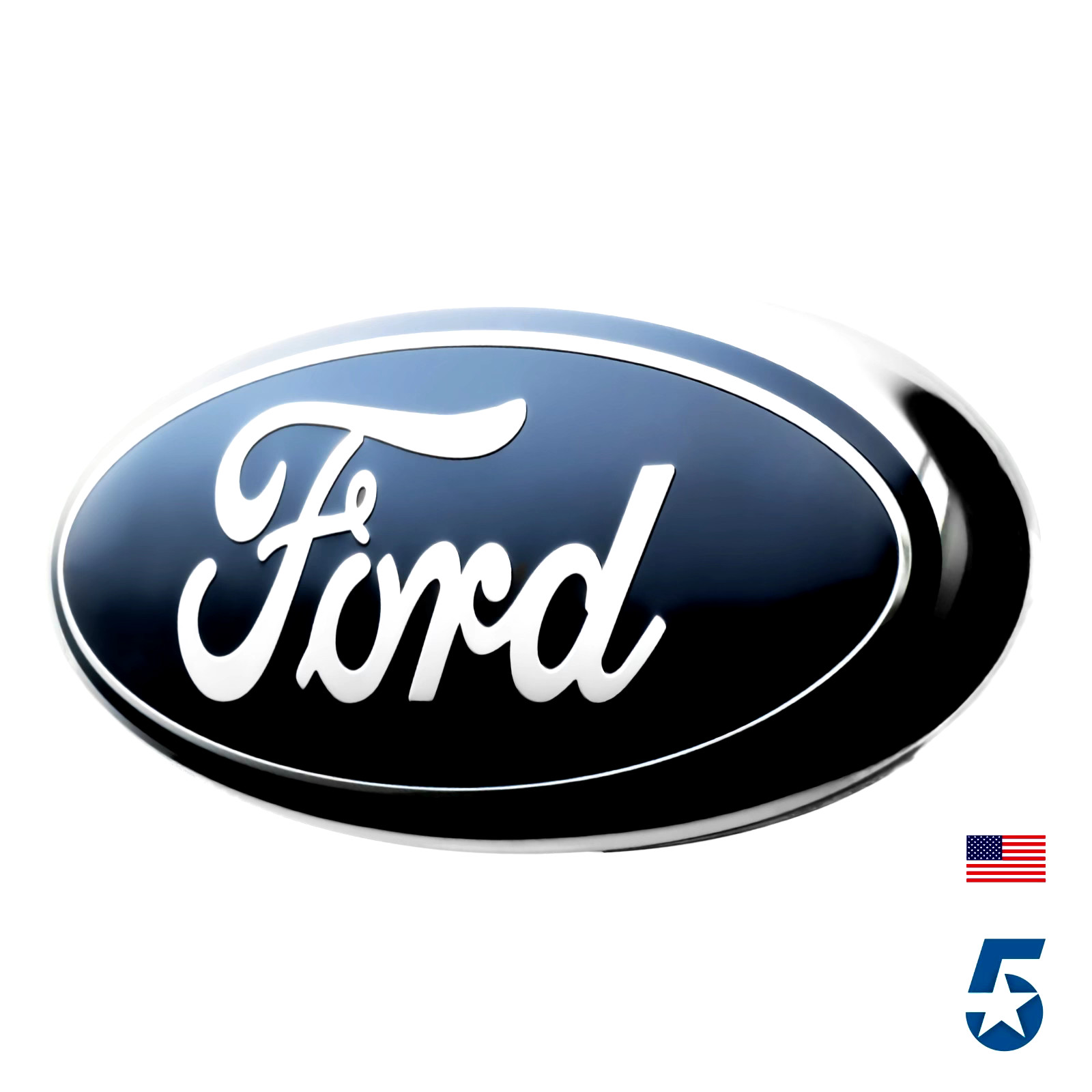 BLUE & CHROME 2005-2014 Ford F150 FRONT GRILLE/ TAILGATE 9 inch Oval Emblem 1PC