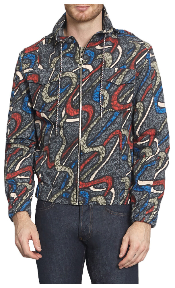 Carven Men\'s Boomerang Hooded Blouson Jacket - Multi-Color - S