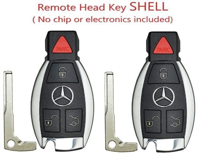 X2 Mercedes Benz 1997-2014 4 Button Fobik Key SHELL CASE NEC & BGA A+ USA Seler