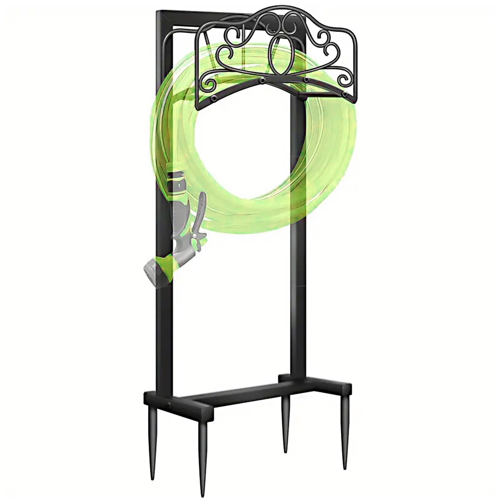 Heavy Duty Garden Hose Holder Freestanding Yard Stand Metal