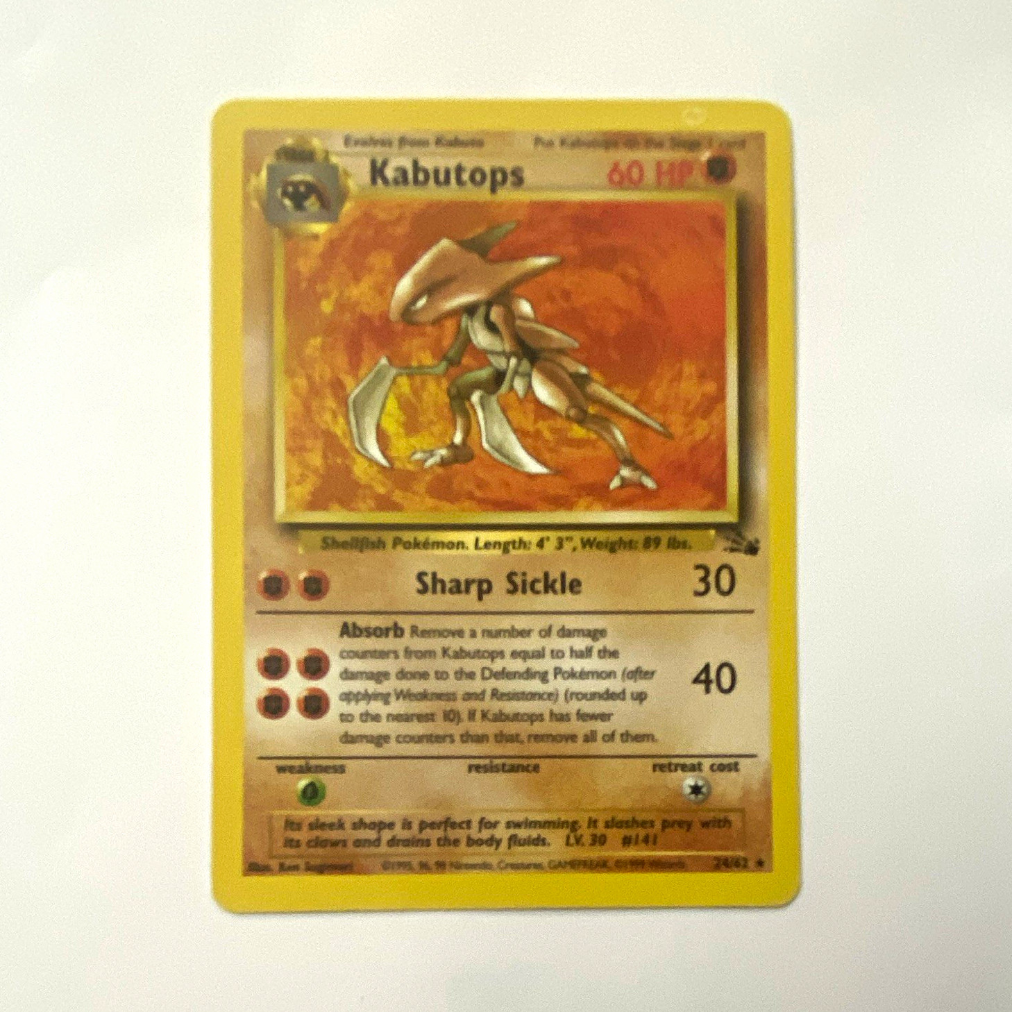 Wizards of the Coast Kabutops 9/62 Fossil Holo Rare English 1999 60 HP