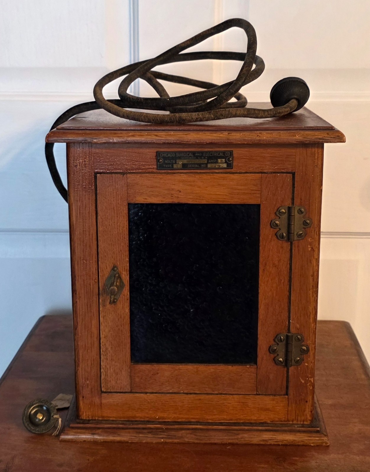 RARE Antique Chicago Surgical&Electrical Sterilization Oak Medical-100% Charity