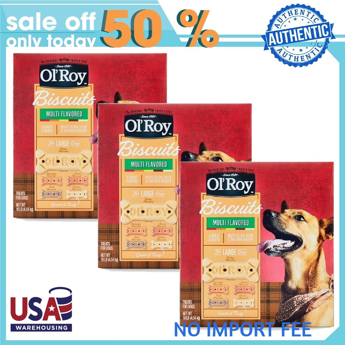 3P Ol\' Roy Multi Flavored Biscuits for Large Dogs, 10 lb Box 3P Ol\' Roy Multi Flavored Biscuits for Large Dogs, 10 lb Box