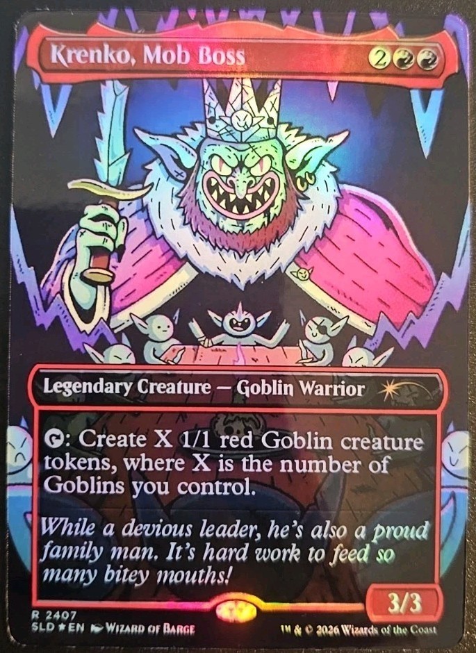 Krenko, Mob Boss Goblin Storm Secret Lair Drop Foil Playtest Card