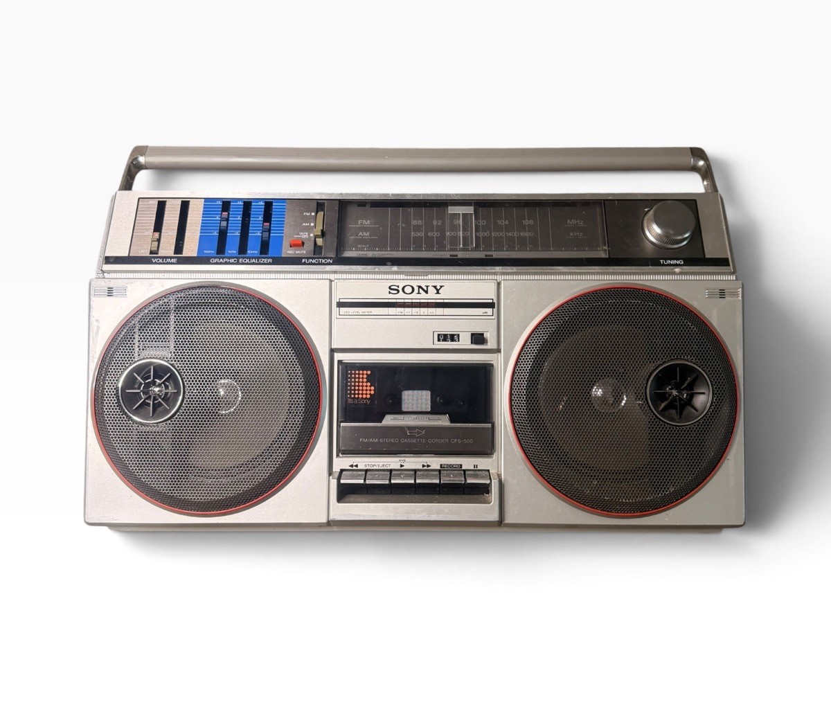 Vintage SONY CFS-500 BoomBox AM FM Cassette Portable Radio  Works READ