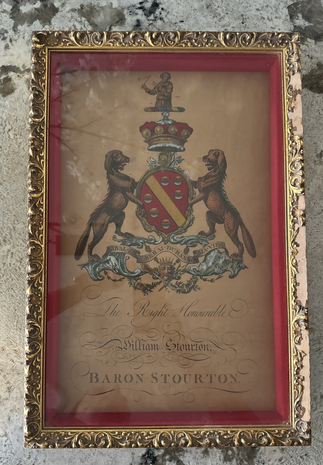 Vintage Coat Of Arms Stourton 