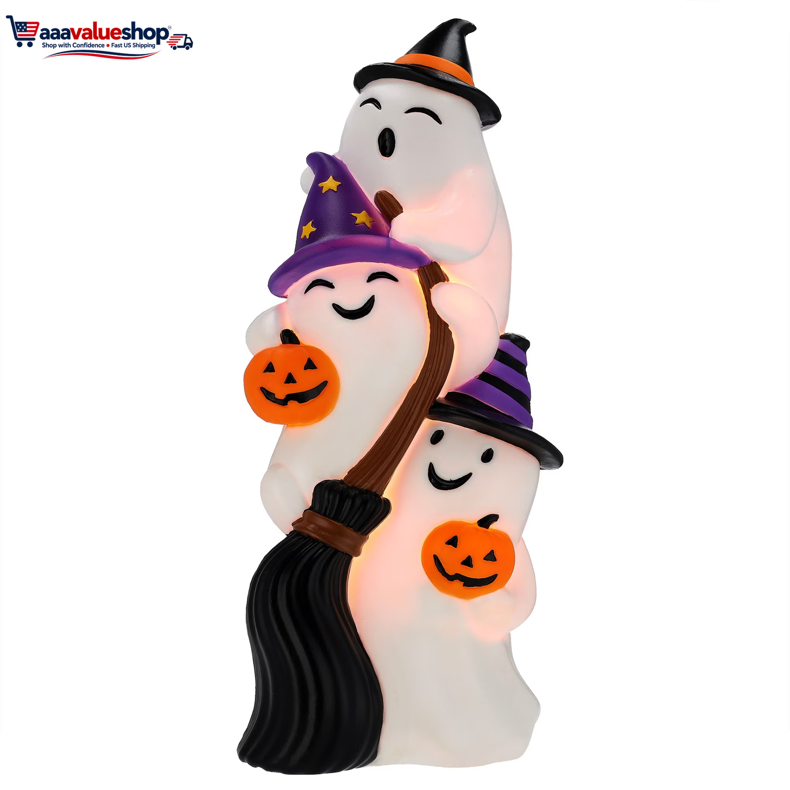 Light-Up Stacked Ghost Witches Blow Mold, 24