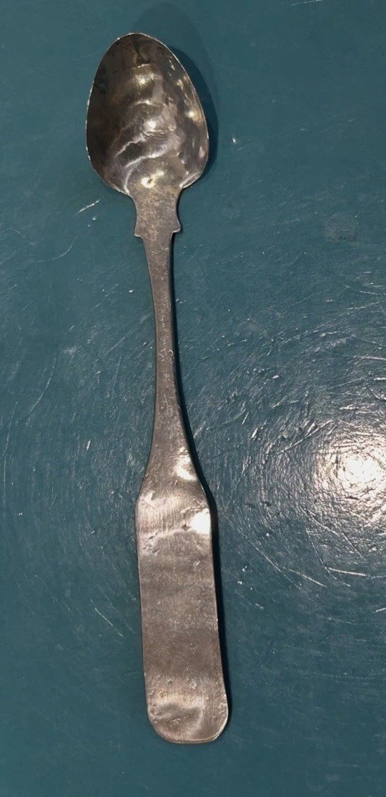 Coin Silver Spoon 1700s Crude Colonial America Maybe Early New England Estate