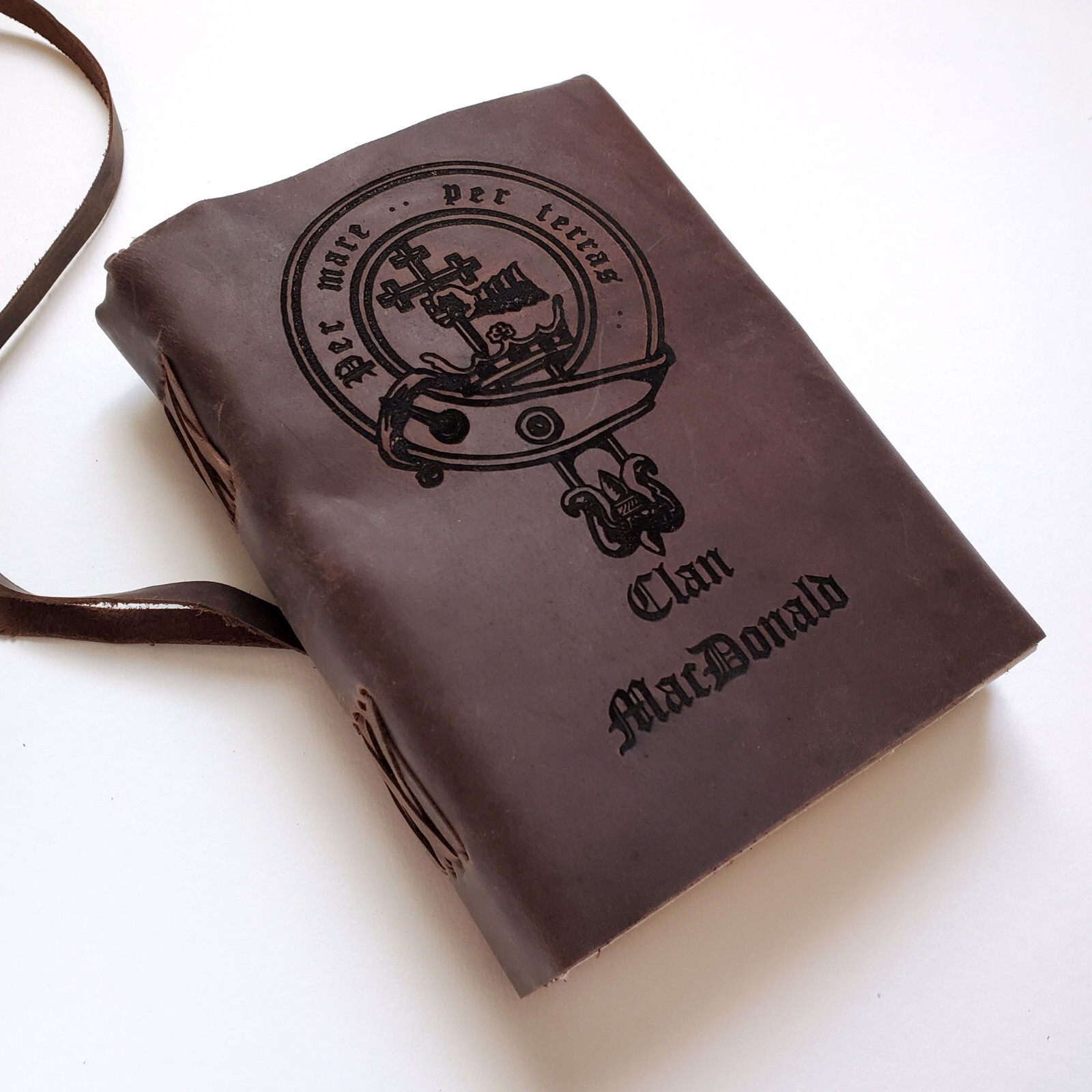 Custom Scottish Clan CrestLeather Journal, Free Personalization 5\