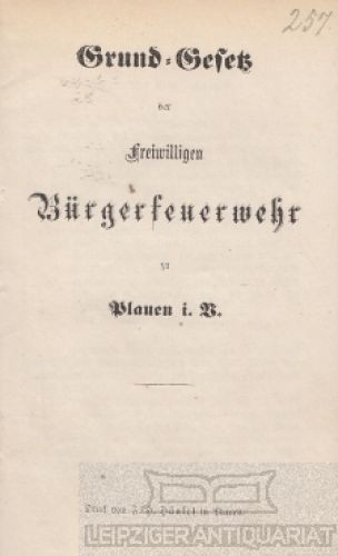 Book: Basic Law of the Voluntary Civil Fire Brigade in Plauen IV, Wieprecht
