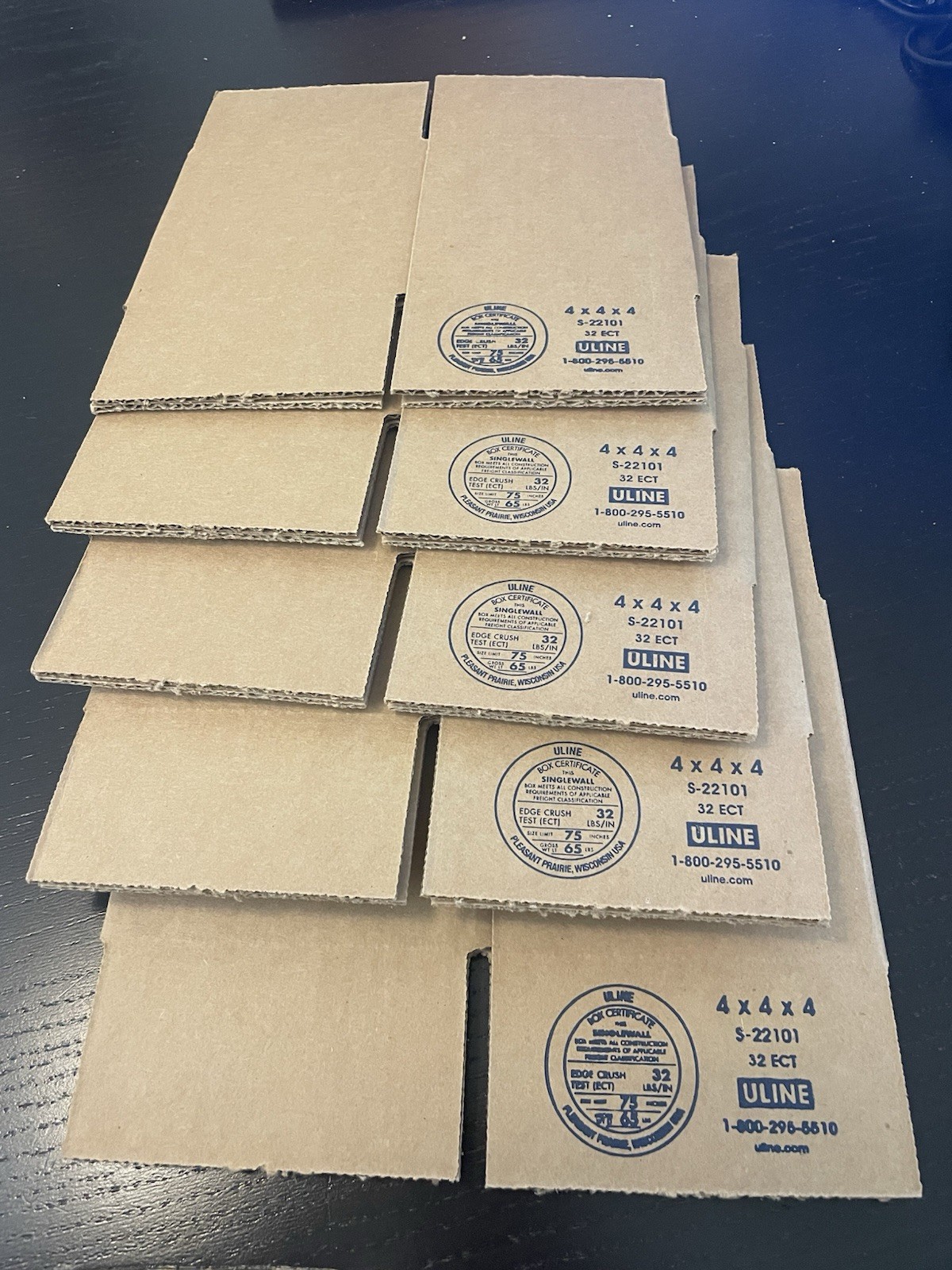 5 ULINE 4x4x4 Cardboard Shipping Packing Boxes - Brand New Made In USA 5 ULINE 4x4x4 Cardboard Shipping Packing Boxes - Brand New Made In USA