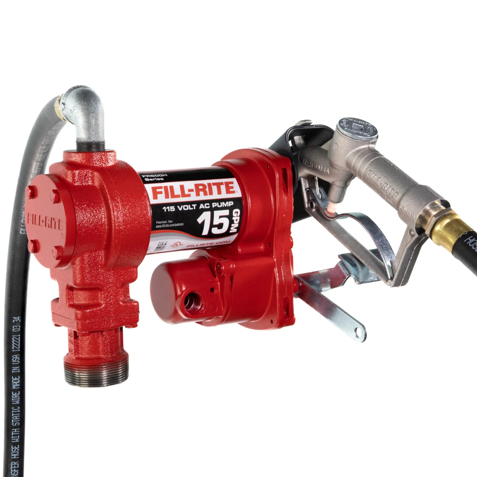 Fill-Rite FR610H 115V 15 GPM Fuel Transfer Pump Red For Gasoline Diesel Kerosene