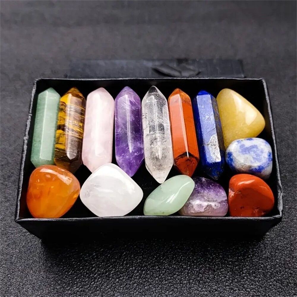 14pcs Natural Stone Chakra Crystal Column Set 14pcs Natural Stone Chakra Crystal Column Set