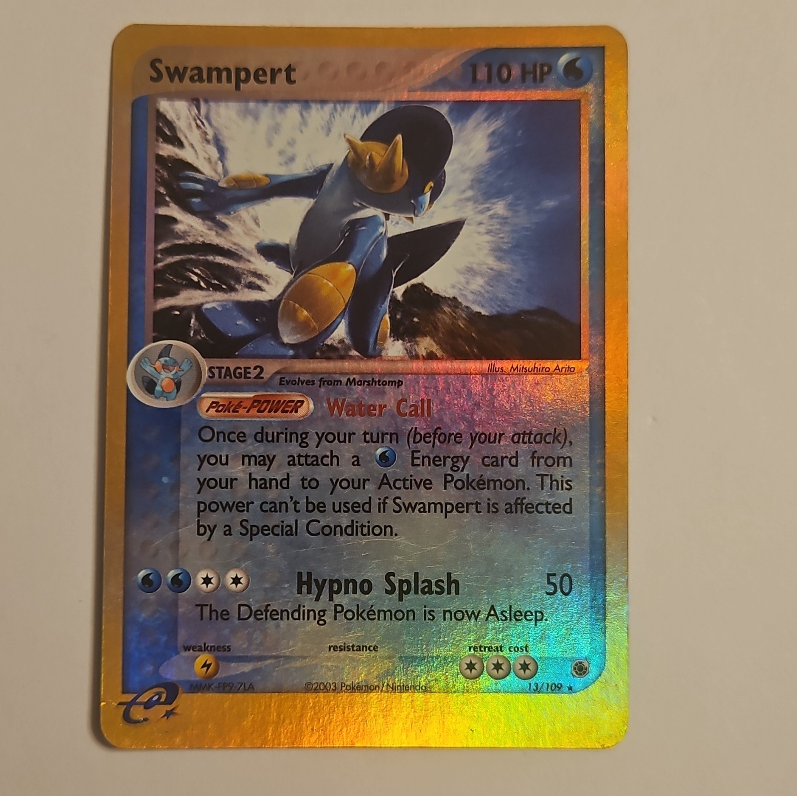 2003 Swampert 13/109 Pokemon Ruby and Sapphire Reverse Holo LP 2003 Swampert 13/109 Pokemon Ruby and Sapphire Reverse Holo LP
