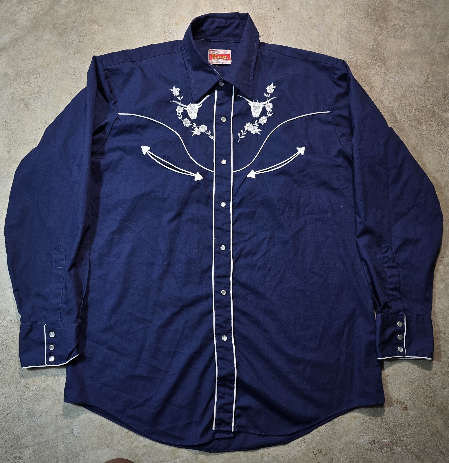 Vintage Ely Cattleman Pearl Snap Shirt M Embroidered Bull Western Cowboy Floral Vintage Ely Cattleman Pearl Snap Shirt M Embroidered Bull Western Cowboy Floral