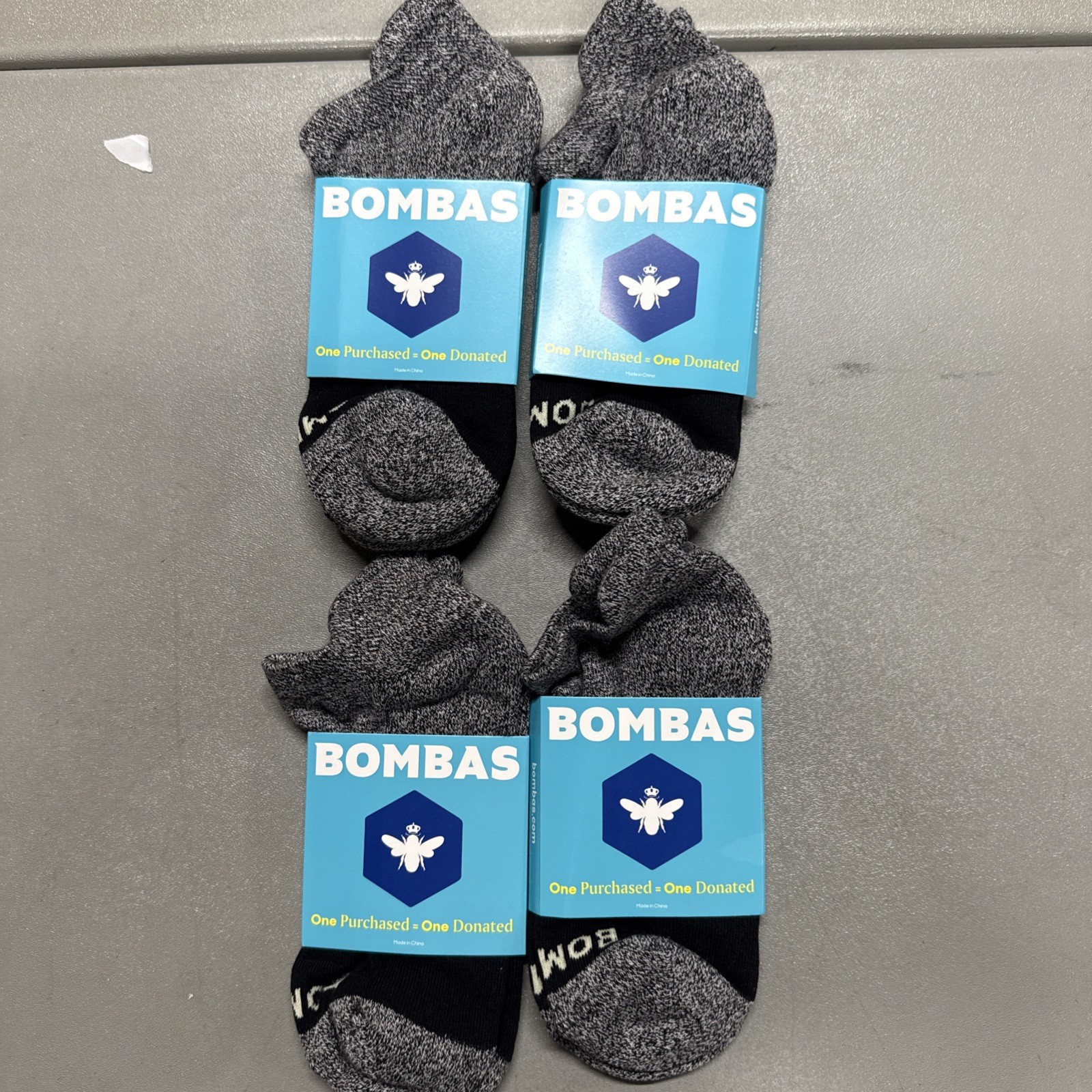 4 Pack Bombas All-Purpose Ankle Socks - Women\'s Medium - Black /Grey 4 Pack Bombas All-Purpose Ankle Socks - Women\'s Medium - Black /Grey