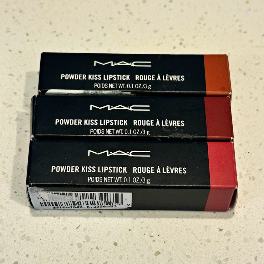 M·A·C Powder Kiss Matte Stick Lipstick Lot 3 ~ 314/925/923 | 0.1 oz
