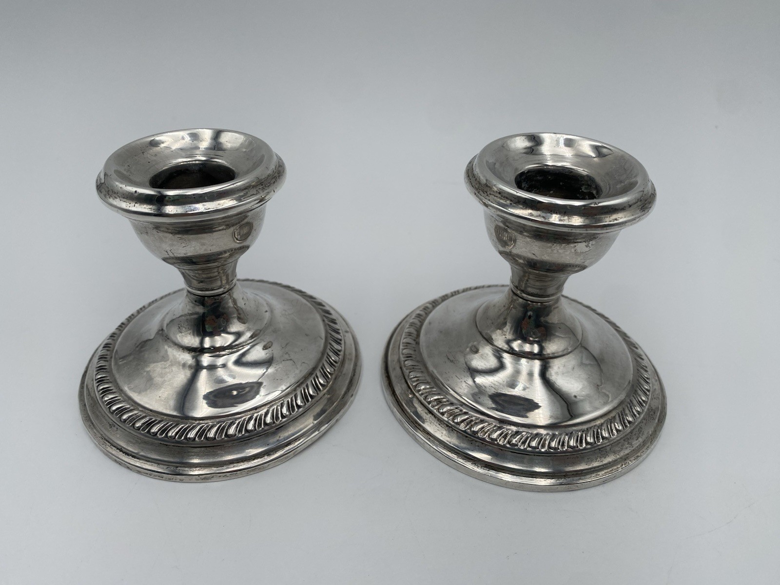 Vintage Pair Weighted Sterling Silver (.925) Candlesticks