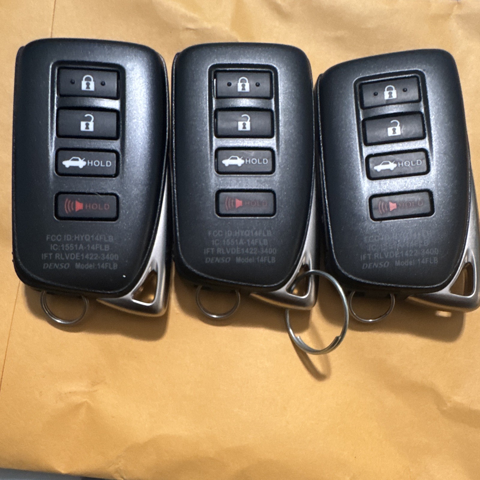 LEXUS REMOTES SMART KEY FOB HYQ14FLB OEM. LOT OF 3