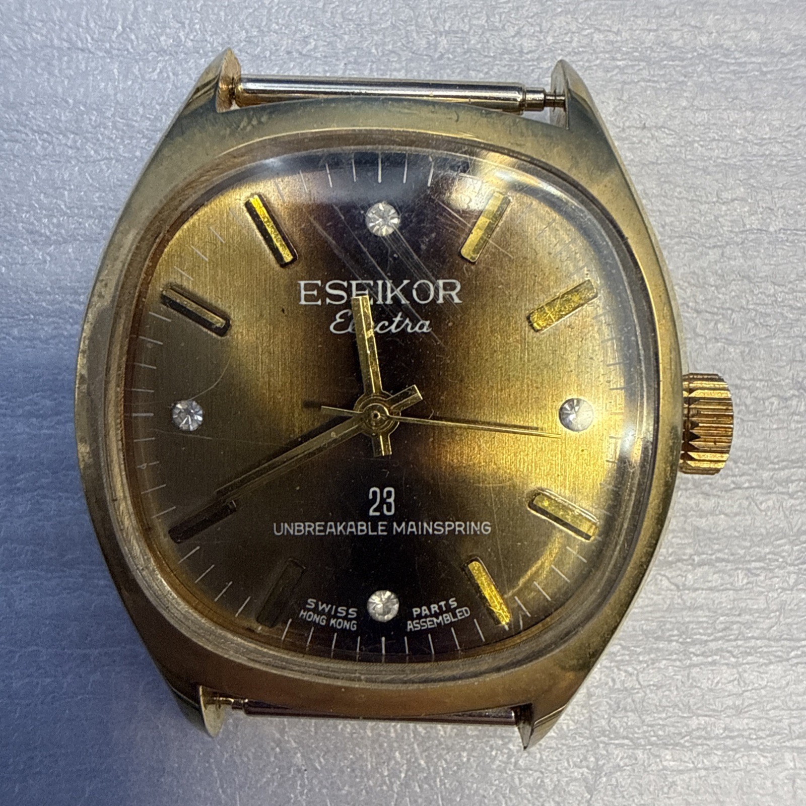 Vintage Eseikor Electra 360 Antimagnetic RUNNING Gold Tone Manual Wind Watch Vintage Eseikor Electra 360 Antimagnetic RUNNING Gold Tone Manual Wind Watch