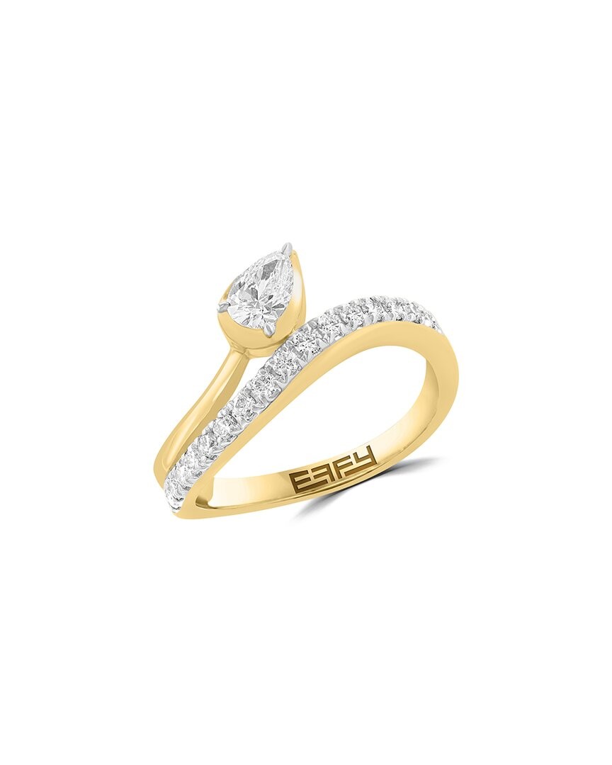 Effy Fine Jewelry Gold Over Silver 0.58 Ct. Tw. Lab-Grown Diamond Ring Women\'s