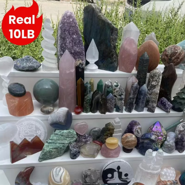 10LB Natural Crystal Bulk Lot Mixed Stones Rough Crystals Wholesale USA