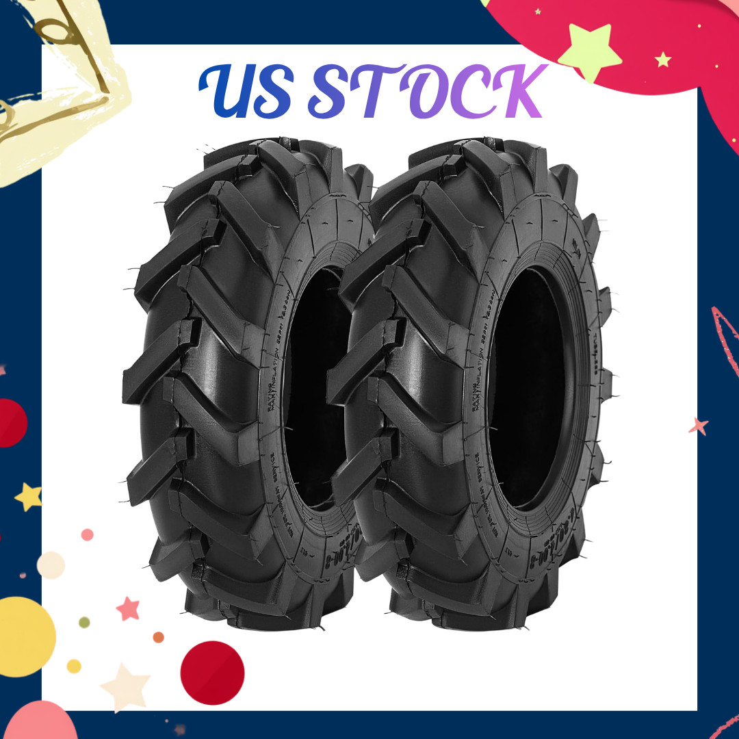 NEW 2PCS 4.80/4.00-8 Tires Tubeless Turf Lawn Garden Tractor Mower