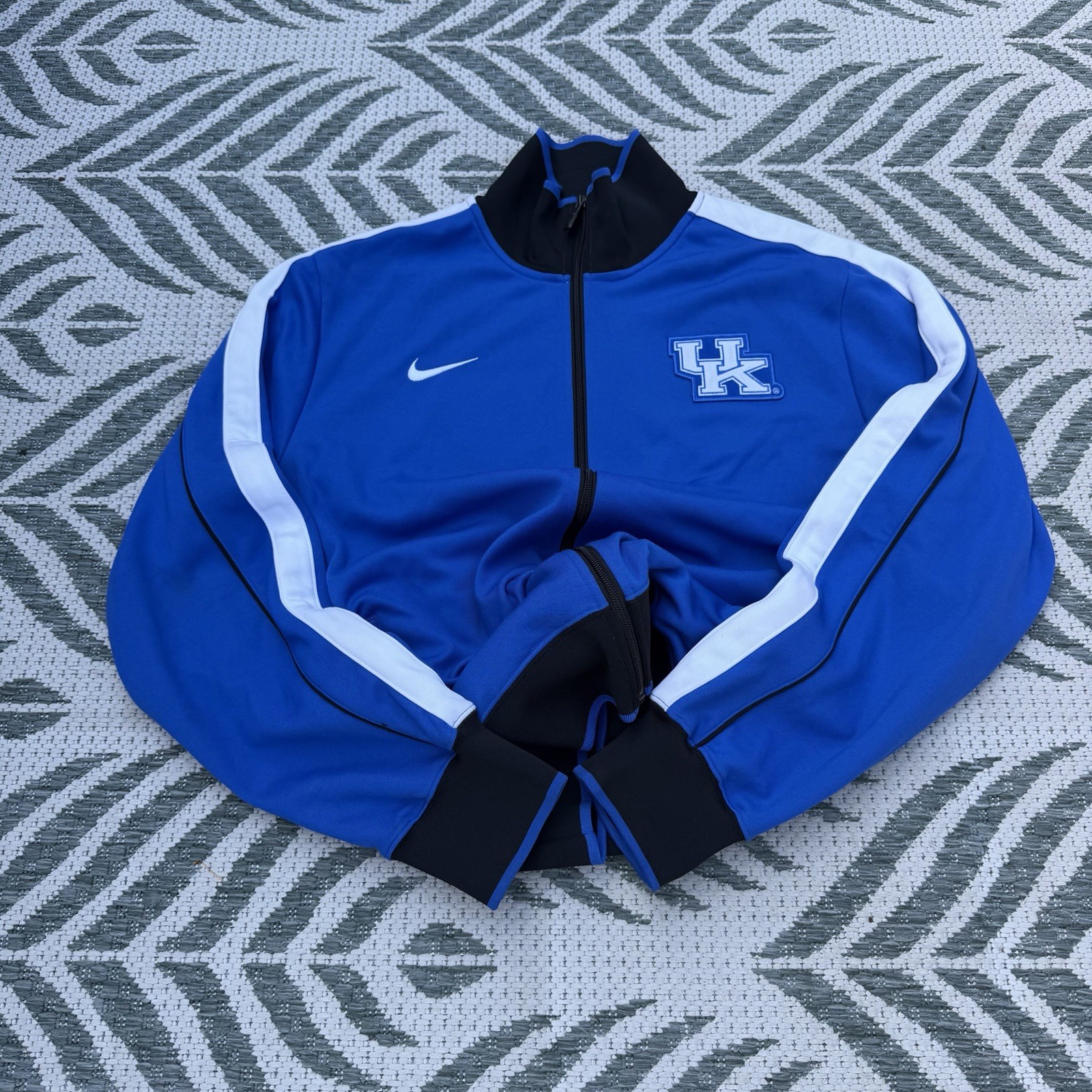 Nike NCAA University Of Kentucky Full Zip Jacket Mens 2XL Blue Spellout