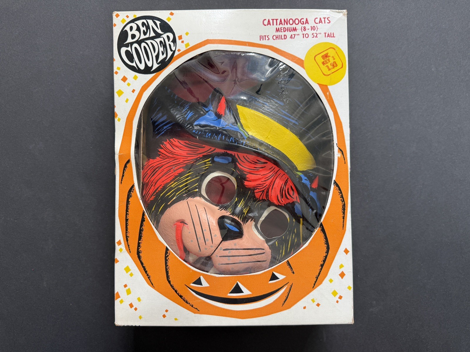 VINTAGE Ben Cooper Cattanooga Cats Halloween Costume, Mask in Original Box, RARE