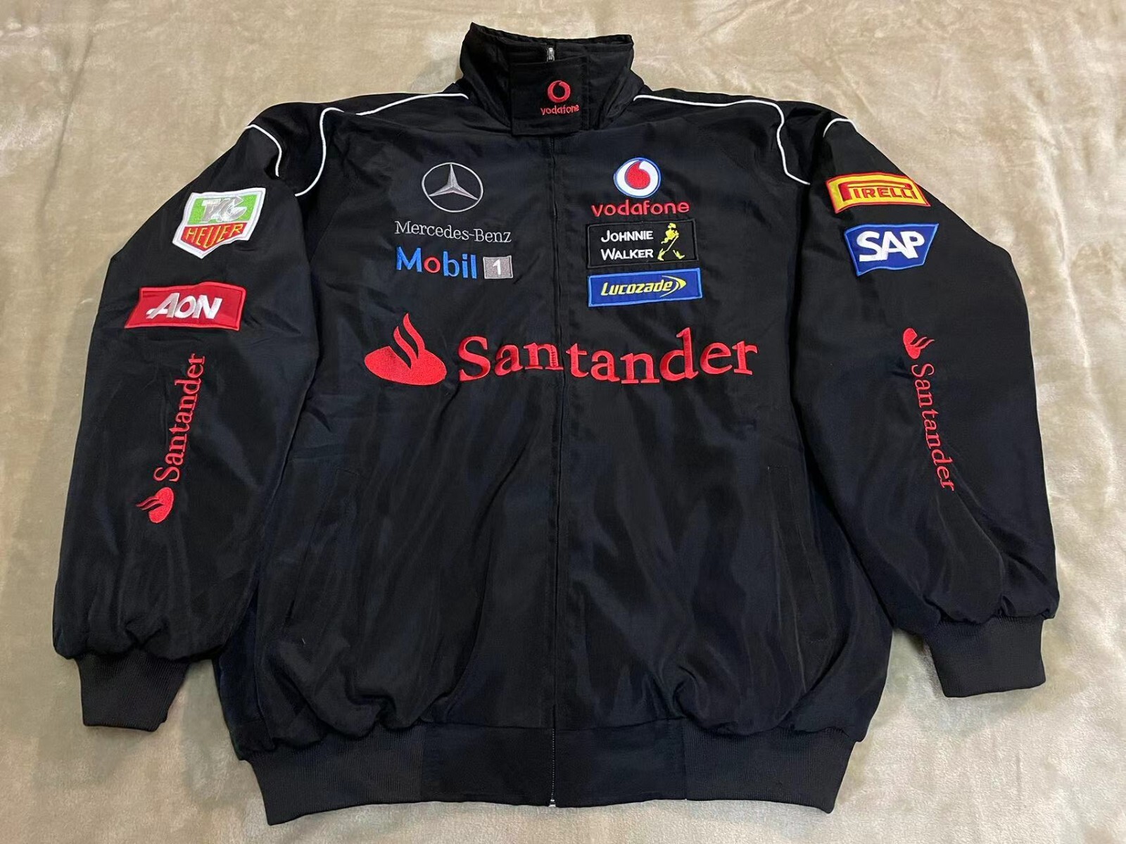 Unisex Adult F1 Racing Jacket, Benz Jacket ,Ebroidered Cotton Padded M-2XL