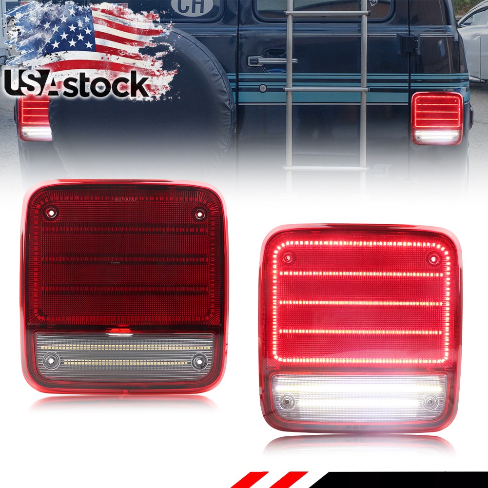 2X Red LED Rear Tail Brake Light For 85-95 Chevy G20 G30 & GMC G1500 G2500 G3500