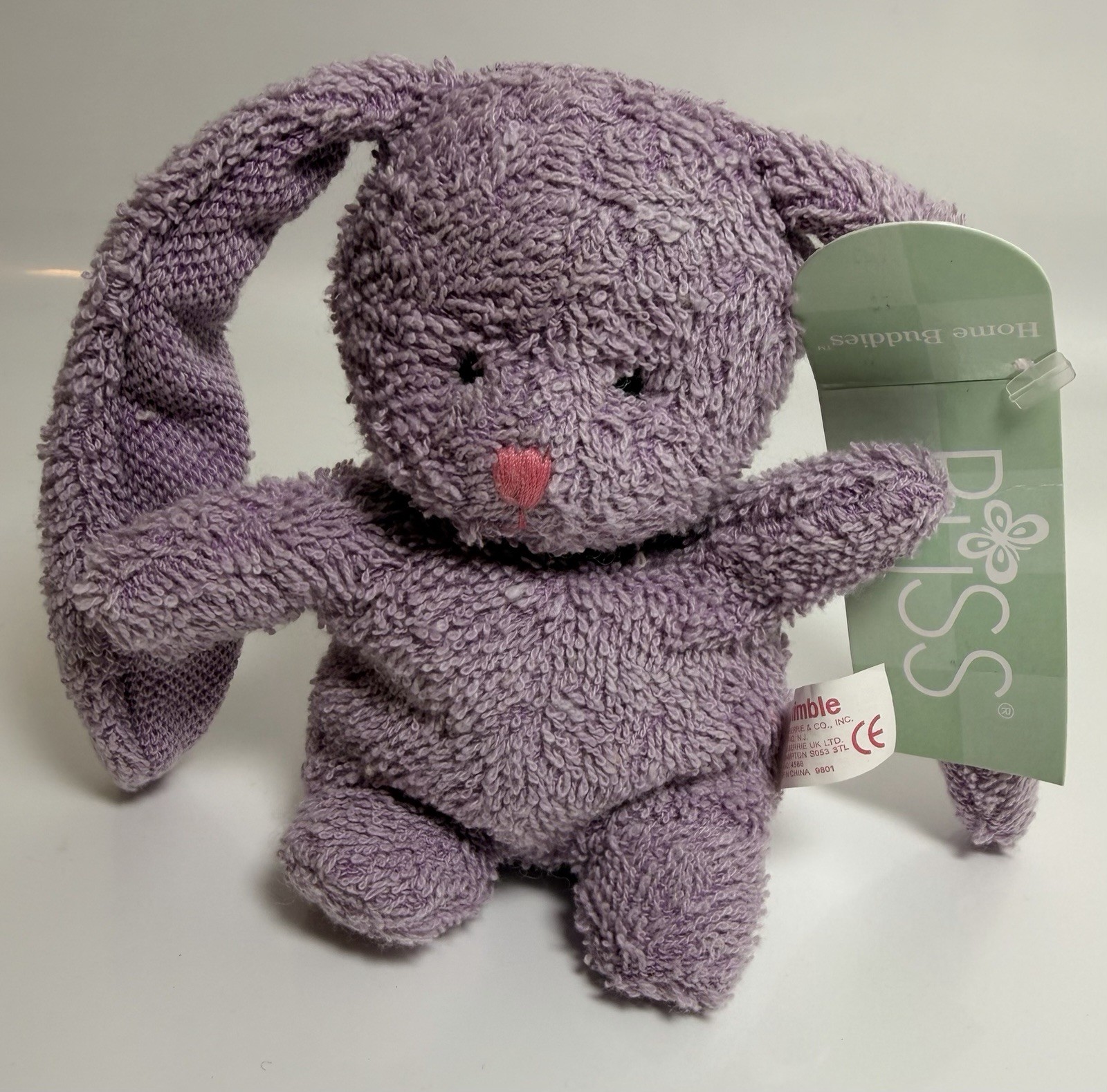 Rare Collector Vintage RUSS Purple Bunny Thimble PVC Pellets Terry Cloth 1997