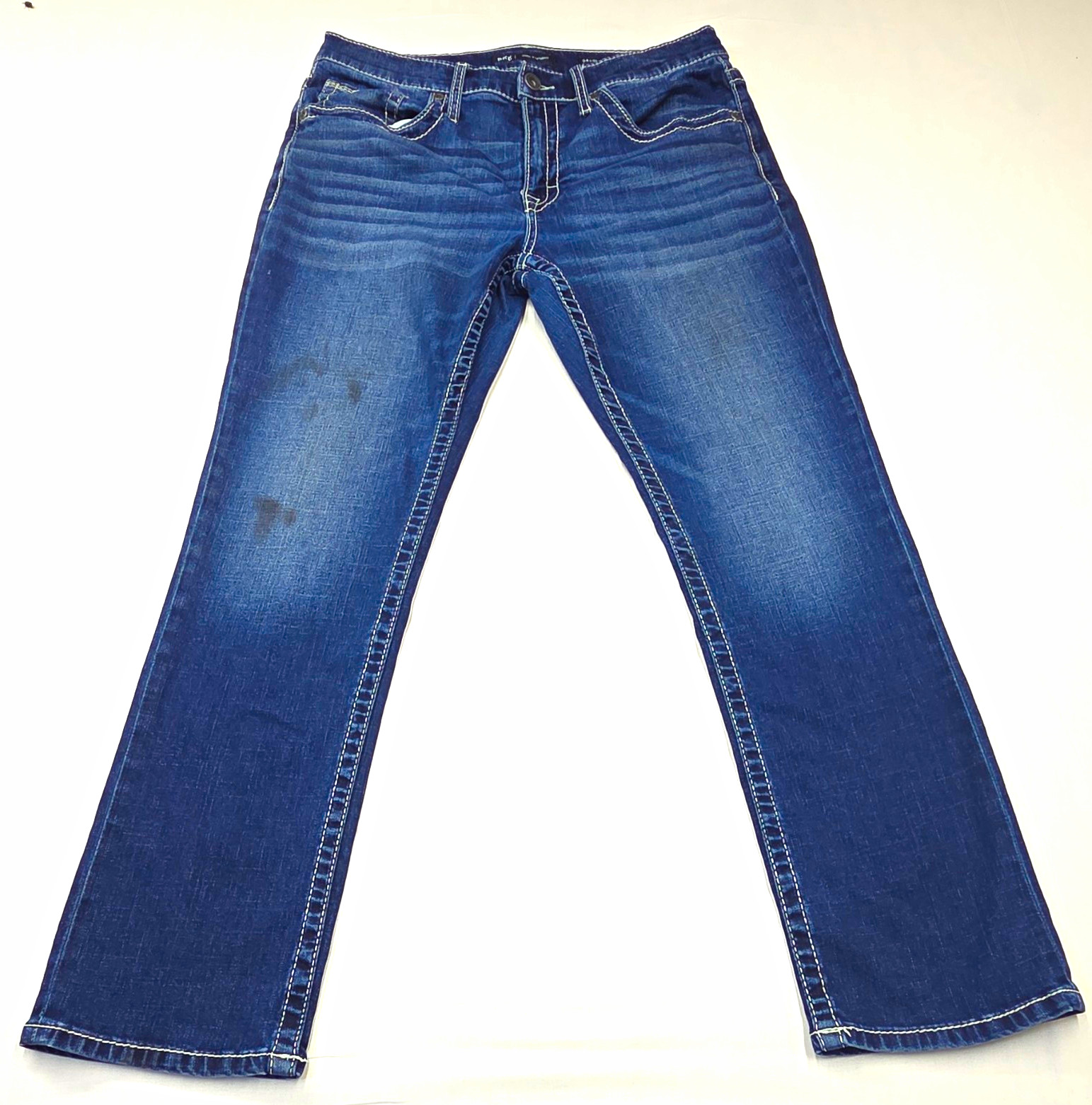 BKE Men\'s Jake Straight Fit 34X30 Blue Medium Wash Stretch Denim Jeans Logo BKE Men\'s Jake Straight Fit 34X30 Blue Medium Wash Stretch Denim Jeans Logo