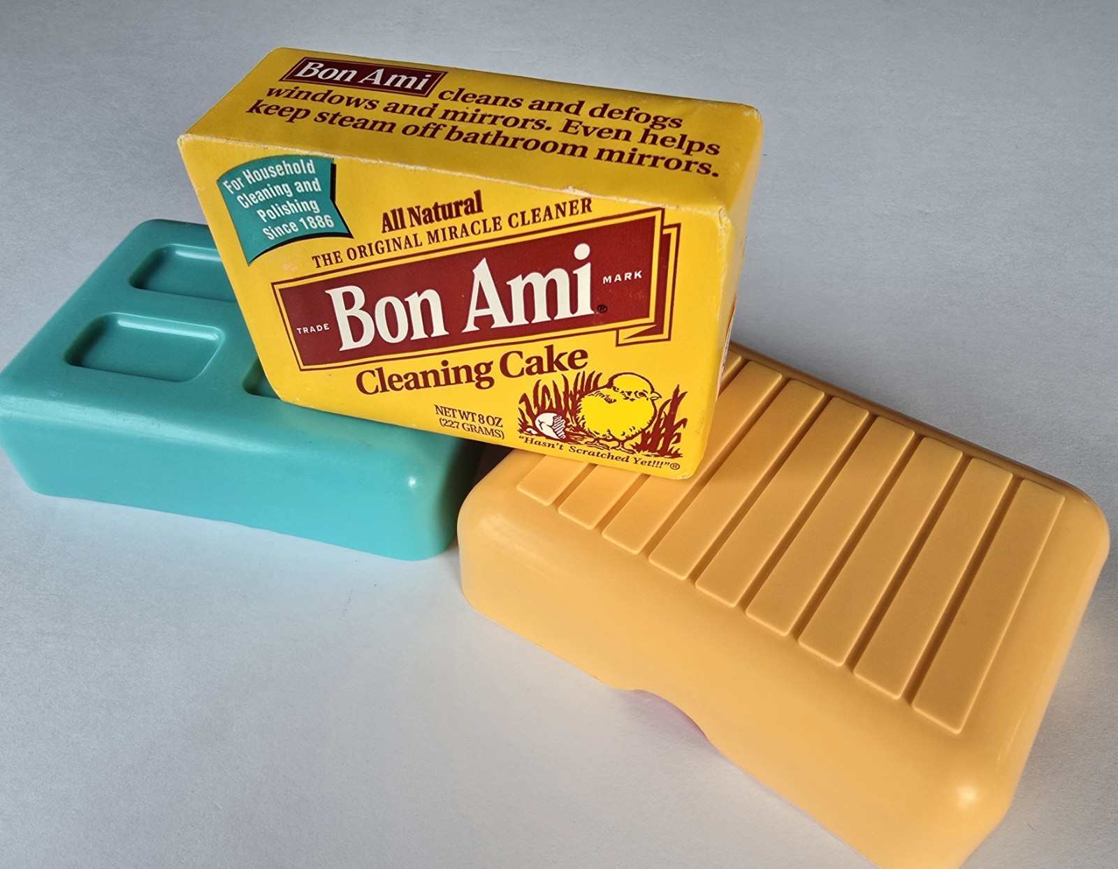 Vintage BON AMI Cleaning CAKE ~ 8oz Laundry HOUSEHOLD Polishing BAR & Orig. CASE