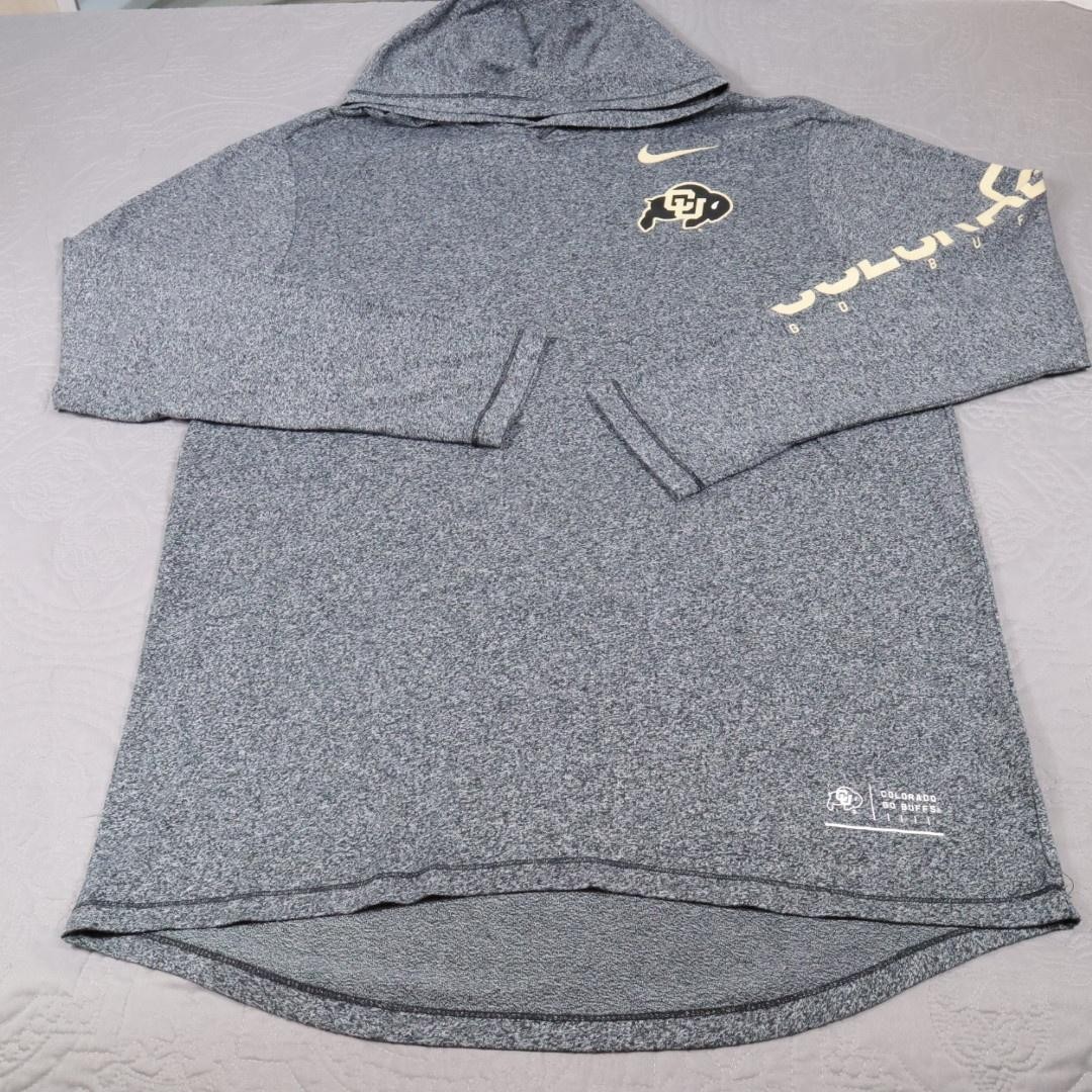 Nike Colorado Buffaloes Hooded Shirt Mens Large Gray NCAA L/S College Buffs