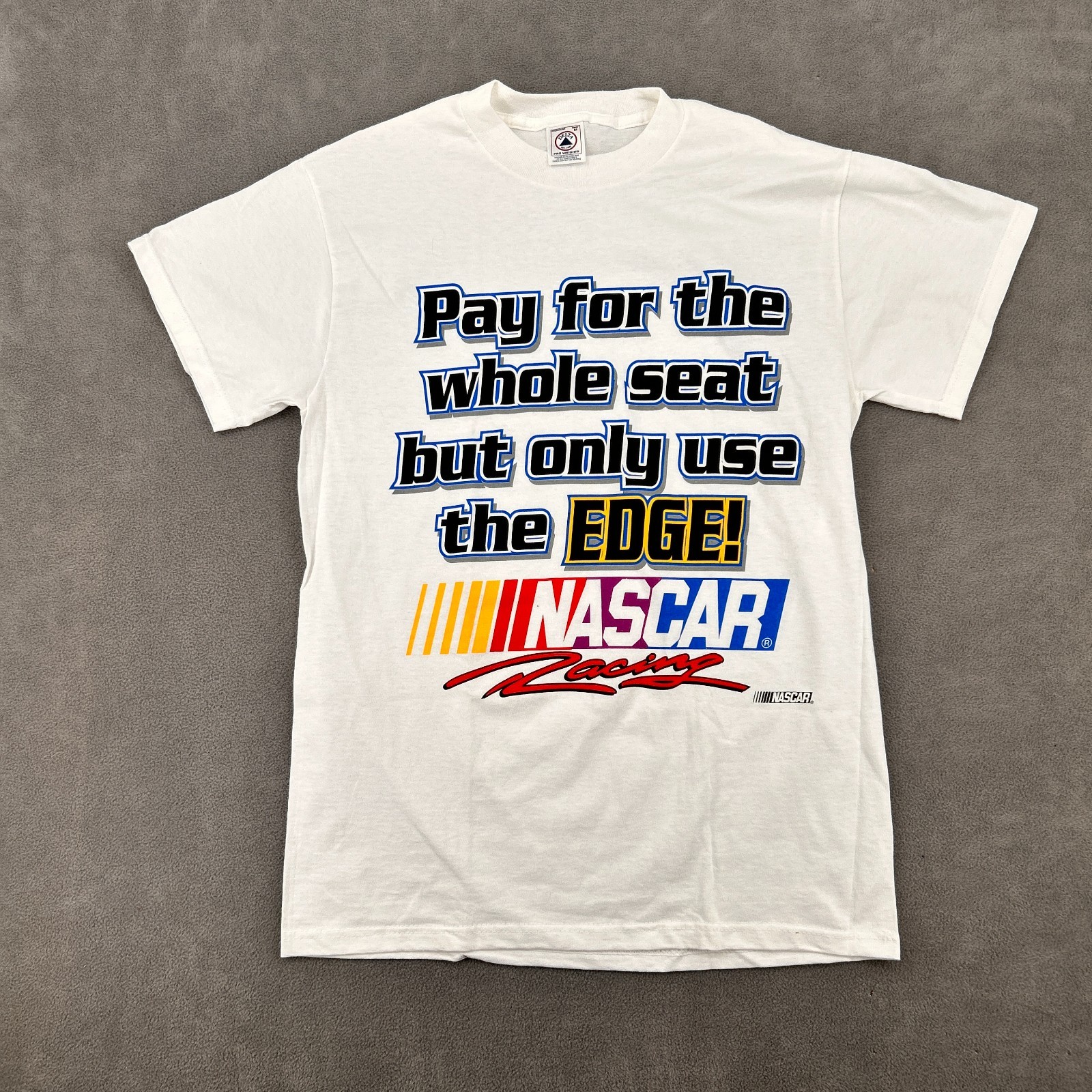 VTG 90s Delta Pro Weight NASCAR Racing T-Shirt Mens Medium White DEADSTOCK