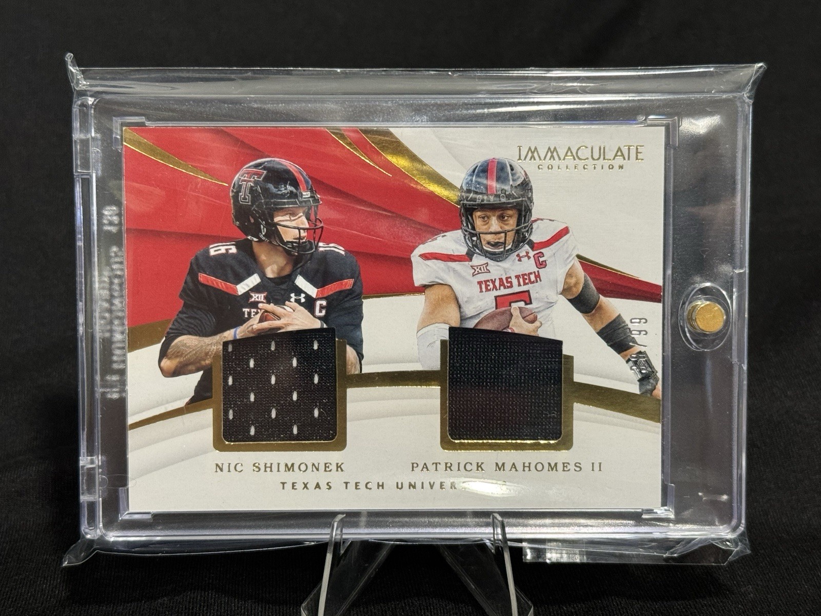 Patrick Mahomes Nic Shimonek 2018 immaculate jersey #71/99