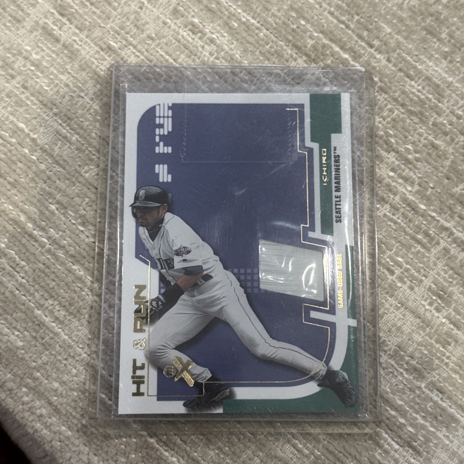 2002 Ichiro Fleer Hit & Run Game Used Base Relic Seattle Mariners HOF 2002 Ichiro Fleer Hit & Run Game Used Base Relic Seattle Mariners HOF