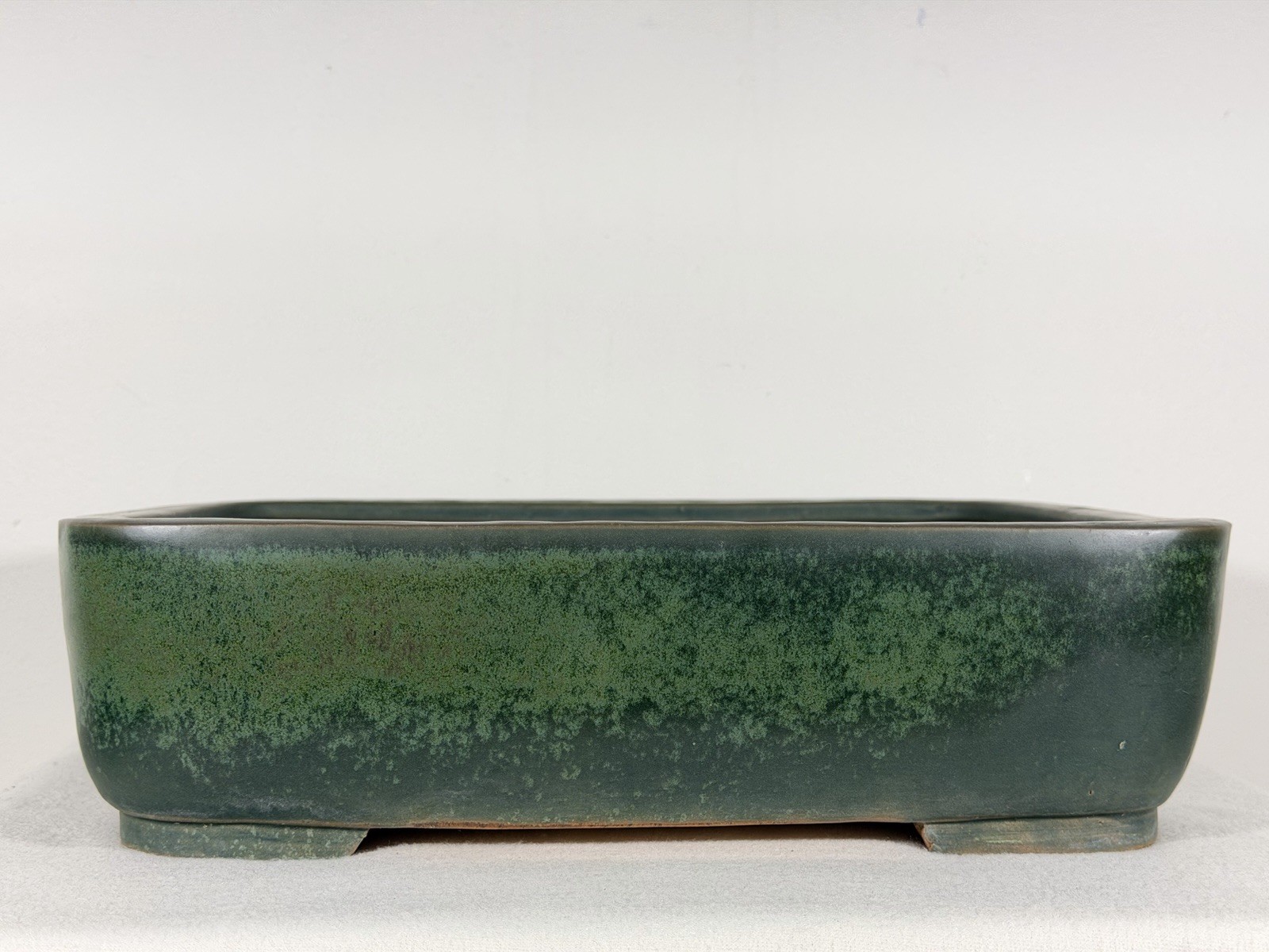 Preowned Japanese Tokoname Glazed Rectangular Bonsai Pot Syuhou- 13.75” x 10.5” Preowned Japanese Tokoname Glazed Rectangular Bonsai Pot Syuhou- 13.75” x 10.5”